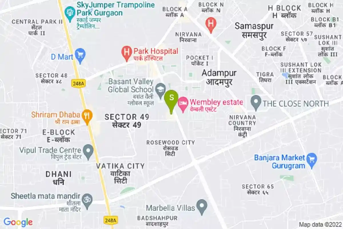 Godrej Sector 49 Gurgaon Location Map